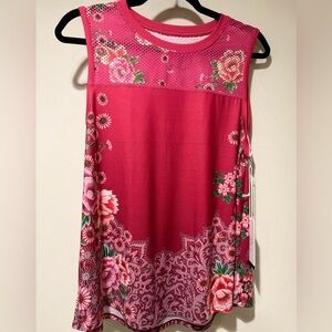 Johnny Was Pink Floral Tank Top